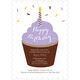 Purple Frosting Birthday Cupcake Invitations Image 5 of 6